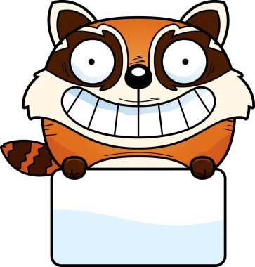 Red panda beyaz işaretli bir çizgi film gösterimi.