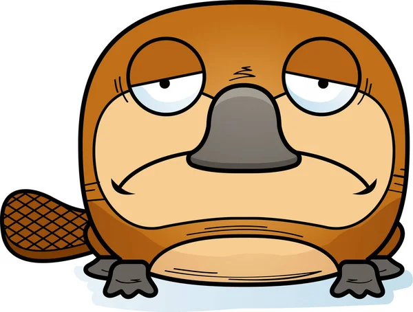 Cartoon Illustration Little Platypus Sad Expression — Stock Vector