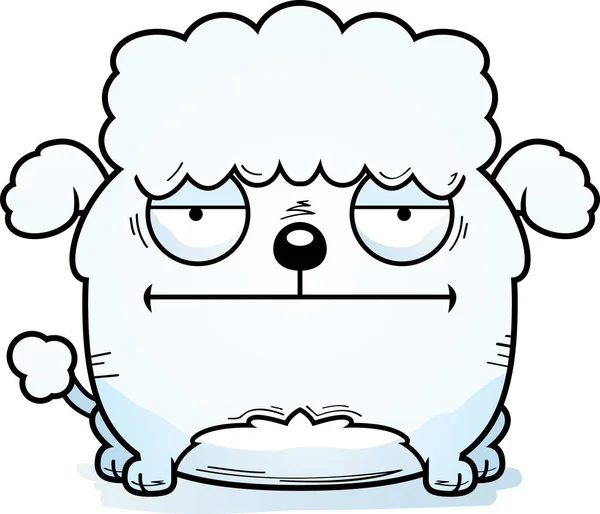 Uma Ilustração Dos Desenhos Animados Poodle Pequeno Que Olha Calma —  Vetores de Stock