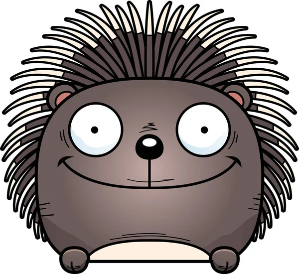 Cartoon Illustration Porcupine Peeking Object — Stock Vector