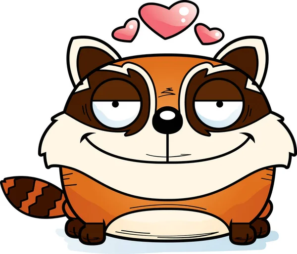 Karikatur Eines Roten Panda Mit Verliebtem Gesichtsausdruck — Stockvektor
