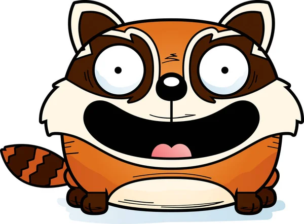 Red Panda Mutlu Gülümseyen Bir Karikatür Çizimi — Stok Vektör