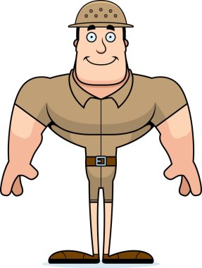 Gülümseyen bir karikatür hayvan bekçisi.