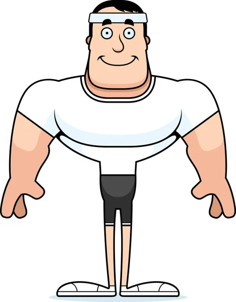 Hombre Fitness Dibujos Animados Sonriendo — Archivo Imágenes Vectoriales