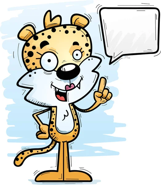 Uma Ilustração Dos Desenhos Animados Uma Mulher Leopardo Falando — Vetor de Stock