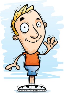 Sallayarak bir adam bir karikatür çizimi.
