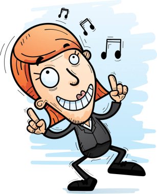 Bir iş kadını dans çizgi film gösterimi.