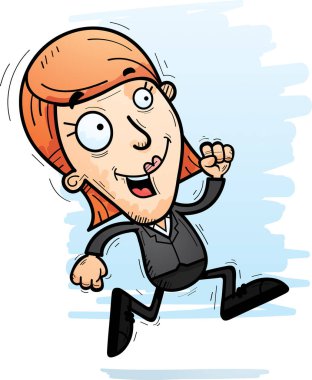 Çalışan bir iş kadını çizgi film gösterimi.