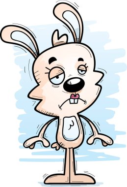 Üzülmüş kadın tavşan çizgi film gösterimi.