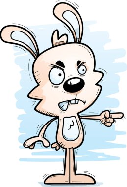 Kızgın ve işaretleme arayan bir erkek tavşan çizgi film gösterimi.