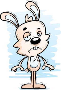 Üzülmüş bir erkek tavşan çizgi film gösterimi.