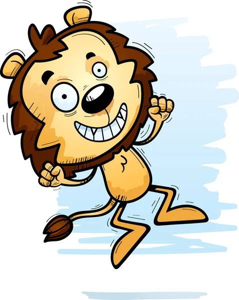 Мультяшная Иллюстрация Прыжка Льва — стоковый вектор