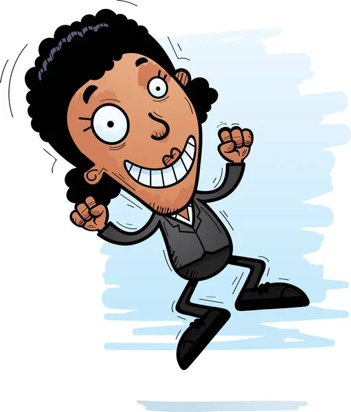 Siyah bir işkadını atlama çizgi film gösterimi.