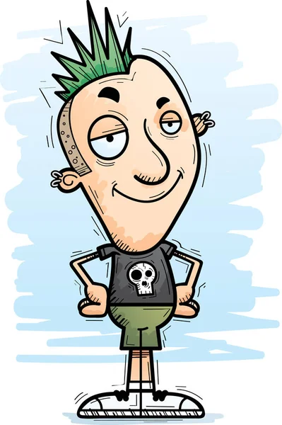 Ilustracja Kreskówka Punk Patrząc Pewny Siebie — Wektor stockowy