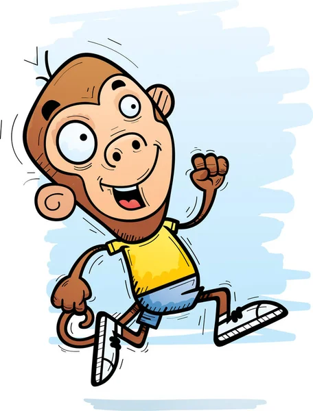 Una Ilustración Dibujos Animados Mono Corriendo — Vector de stock