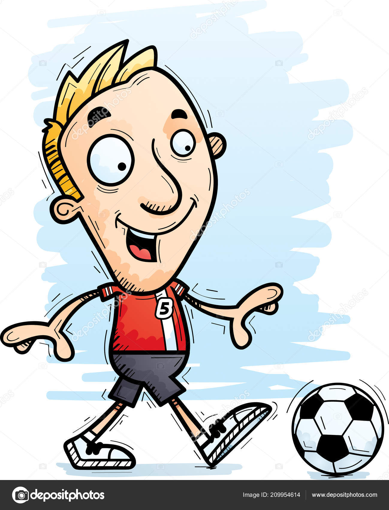 Cartoon Illustration Man Soccer Player Walking Stock Vector Image by ...