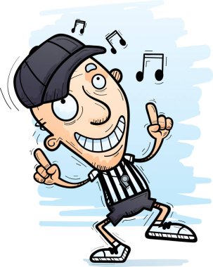 Bir yaşlı adam hakem dans çizgi film gösterimi.