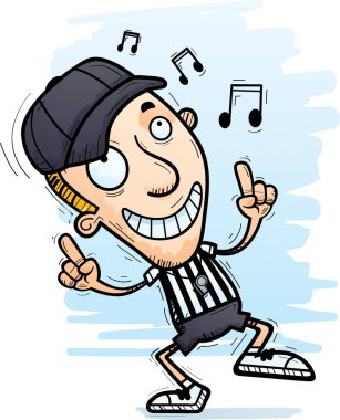 Bir adam hakem dans çizgi film gösterimi.