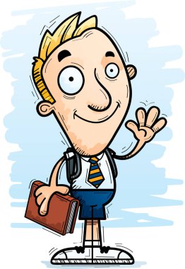 Sallayarak bir adam öğrenci çizgi film gösterimi.