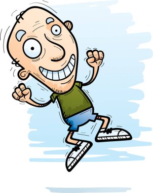 Atlama bir yaşlı adam çizgi film gösterimi.