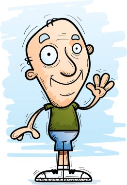 Sallayarak bir yaşlı adam çizgi film gösterimi.