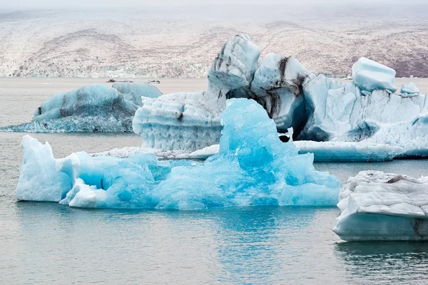Ijsbergen Het Jokulsarlon Meer Bij Vatnajokull Gletsjer Ijsland — Stockfoto