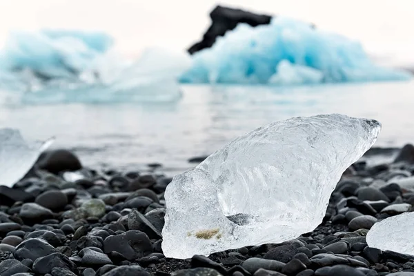 Παγόβουνα Στη Λίμνη Jokulsarlon Κοντά Στον Παγετώνα Vatnajokull Ισλανδία — Φωτογραφία Αρχείου