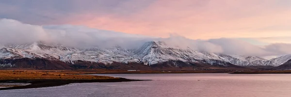 Sunrise Mountains Seen Reykjavik Iceland — Stock Photo, Image