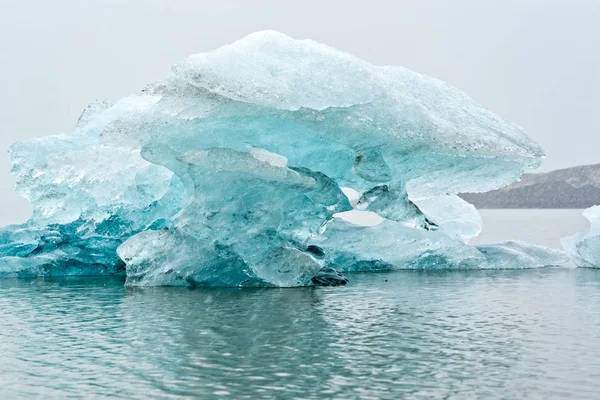 Närbild Isberg Fjallsarlonglaciärlagunen Vatnajokull Nationalpark Island — Stockfoto