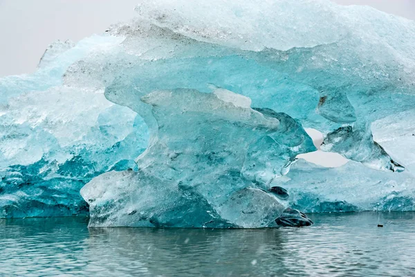 Fechamento Iceberg Lagoa Glaciar Fjallsarlon Parque Nacional Vatnajokull Islândia — Fotografia de Stock