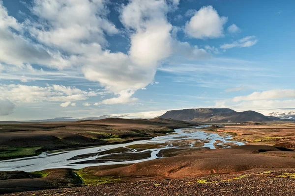 Řeka Hory Blízkosti Kerlingarfjoll Geotermální Oblasti Letním Dni Island — Stock fotografie