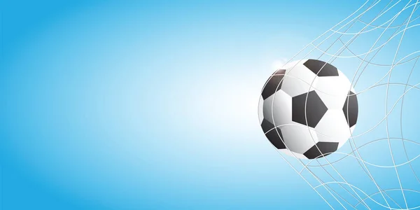 Fútbol Fútbol Goal Net Sobre Fondo Azul Ilustración Vectorial — Vector de stock