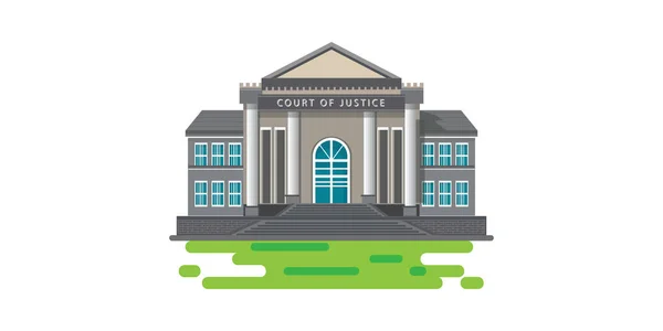 Edifício moderno da corte, casa da justiça isolada no backgr branco — Vetor de Stock
