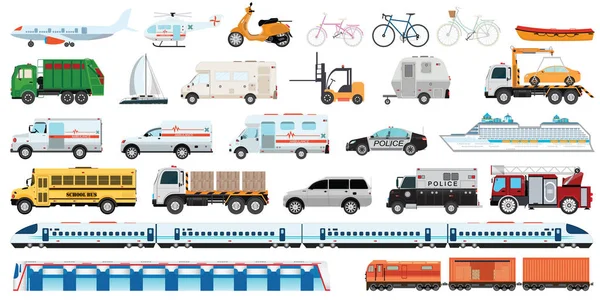 Conjunto de veículos transportáveis . —  Vetores de Stock