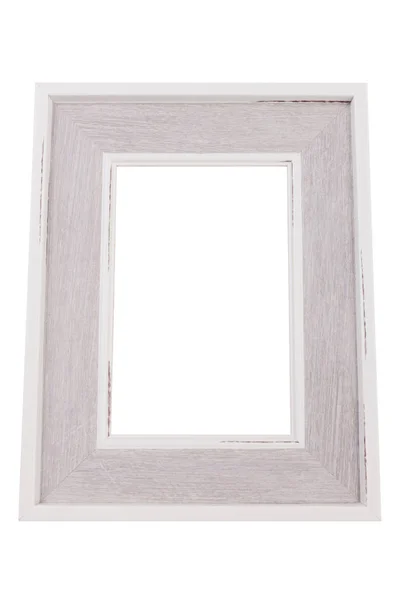 Bianco Grigio Vintage Frame Isolato Sfondo Bianco — Foto Stock