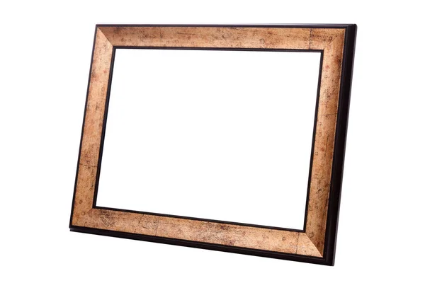 Dark Gold Vintage Frame Isolated White Background — Stock Photo, Image