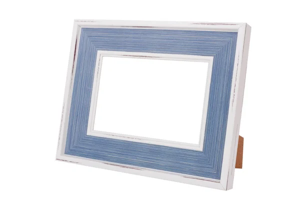 White Blue Vintage Frame Isolated White Background — Stock Photo, Image