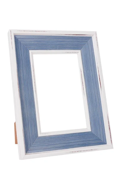 White Blue Vintage Frame Isolated White Background — Stock Photo, Image