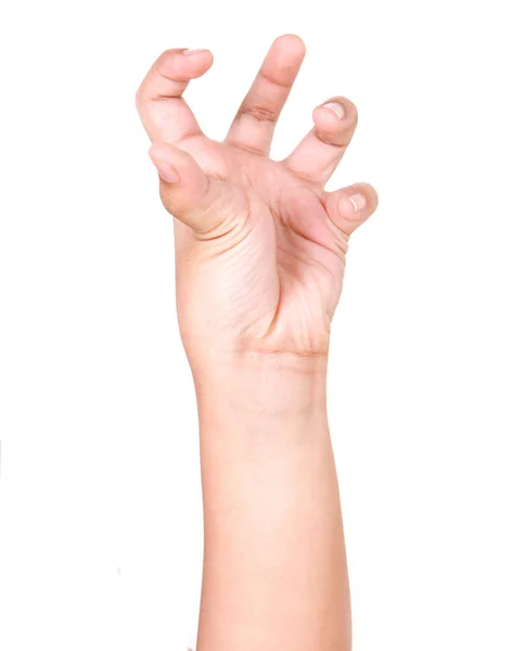 Boy Hand Gestures Isolated White Background — Stock Photo, Image