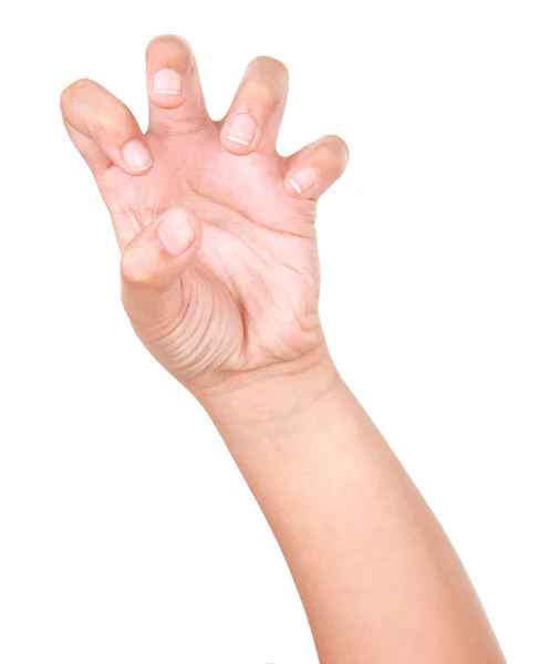 Рука Хлопчика Жести Ізольовані Білому Тлі — стокове фото