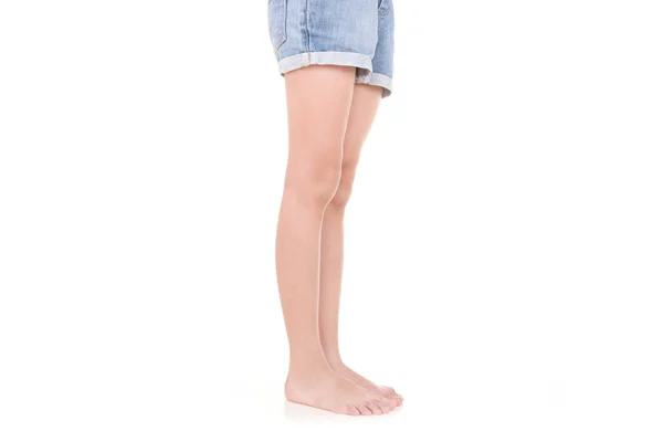 Girl Leg Gestures Isolated White Background — Stock Photo, Image