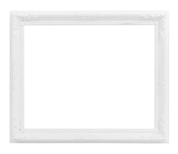 Εκλεκτής Ποιότητας Λευκό Ξύλινο Πλαίσιο Που Απομονώνονται Λευκό Φόντο — Φωτογραφία Αρχείου