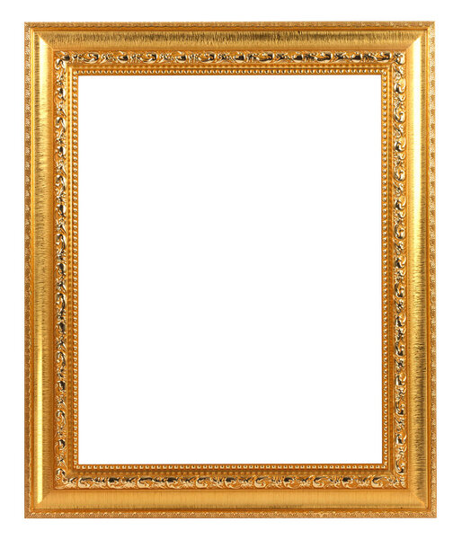 Gold Vintage Frame ISOLATED on White Background.