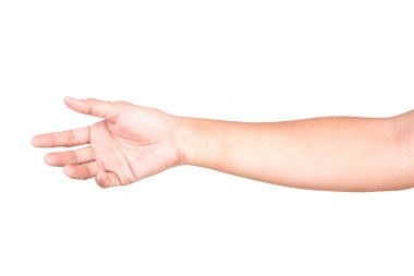 Beyaz arka planda izole Erkek Kafkas el jestleri, birden fazla görüntü seti.