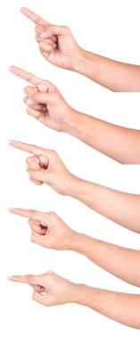 Beyaz arka plan üzerinde izole Erkek Kafkas el jestleri çoklu. Görsel Işaretleme.