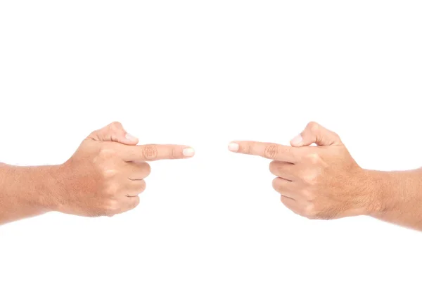 Copy Space Male Caucasian Hand Gestures Isolated White Background Visual — Stock Photo, Image