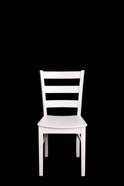 Moderner weißer Stuhl auf schwarzem Hintergrund. — Stockfoto