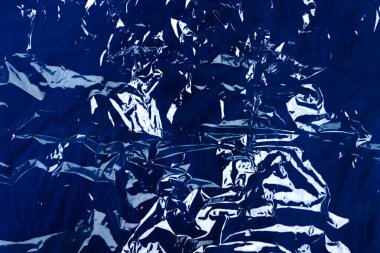 Yansıma Doku Arka Planlı Mavi Plastik Kağıt.