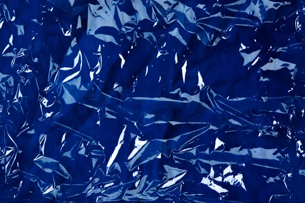 Niebieski Papier Tworzywa Sztucznego Odbicia Tekstury Tła — Zdjęcie stockowe