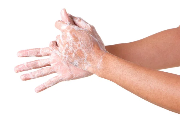Temizlik Elleri. El yıkamak. Beyaz Arka Plan Üzerine İzole.